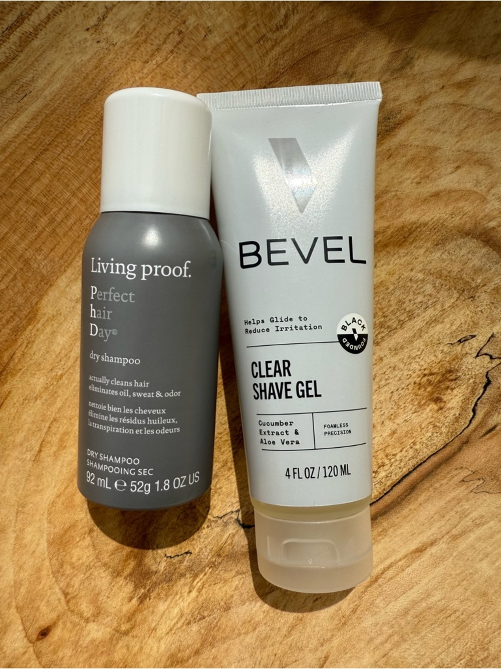 Bevel Clear Shave Gel & Living Proof Dry Shampoo